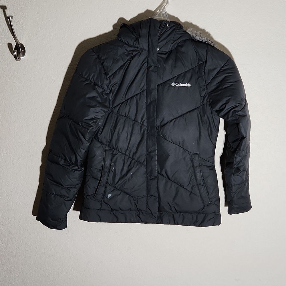 Columbia Jacket Small Omni Shield Quilted Black Faux Fur